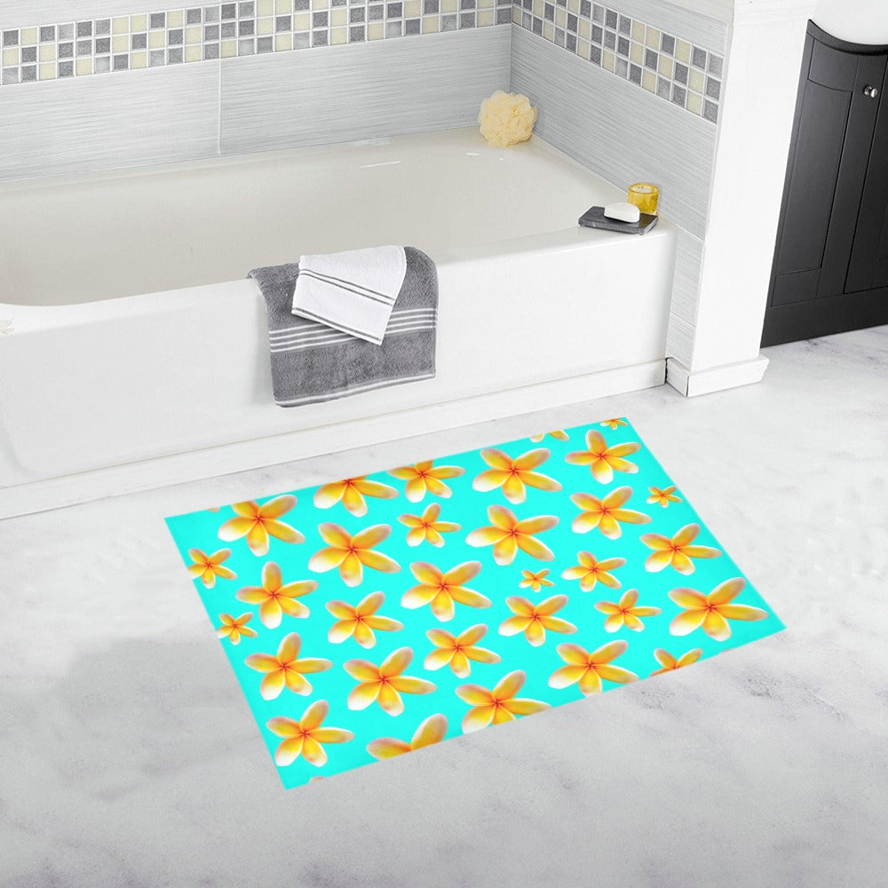 Yellow Frangipanis Aqua Bath Rug 20" x 32" (FWS)