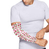 Graphic Pink Hibiscus White Weather Protection Arm Sleeves (FWS)