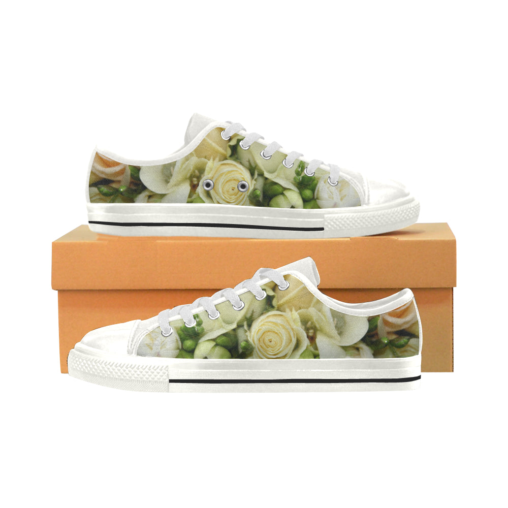 Cream Roses Low Rise Shoes up to size 12