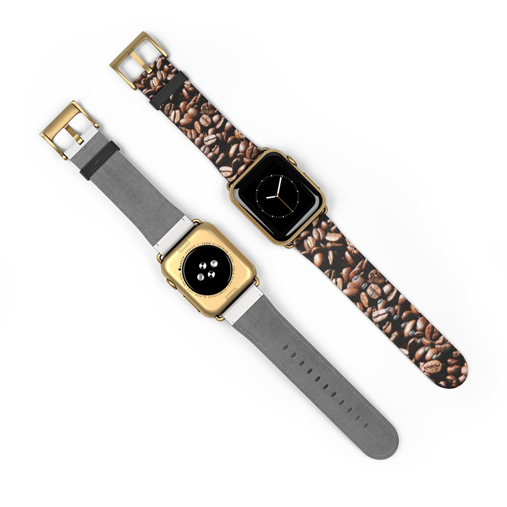 Coffee Beans Apple iWatch Strap Vegan Leather