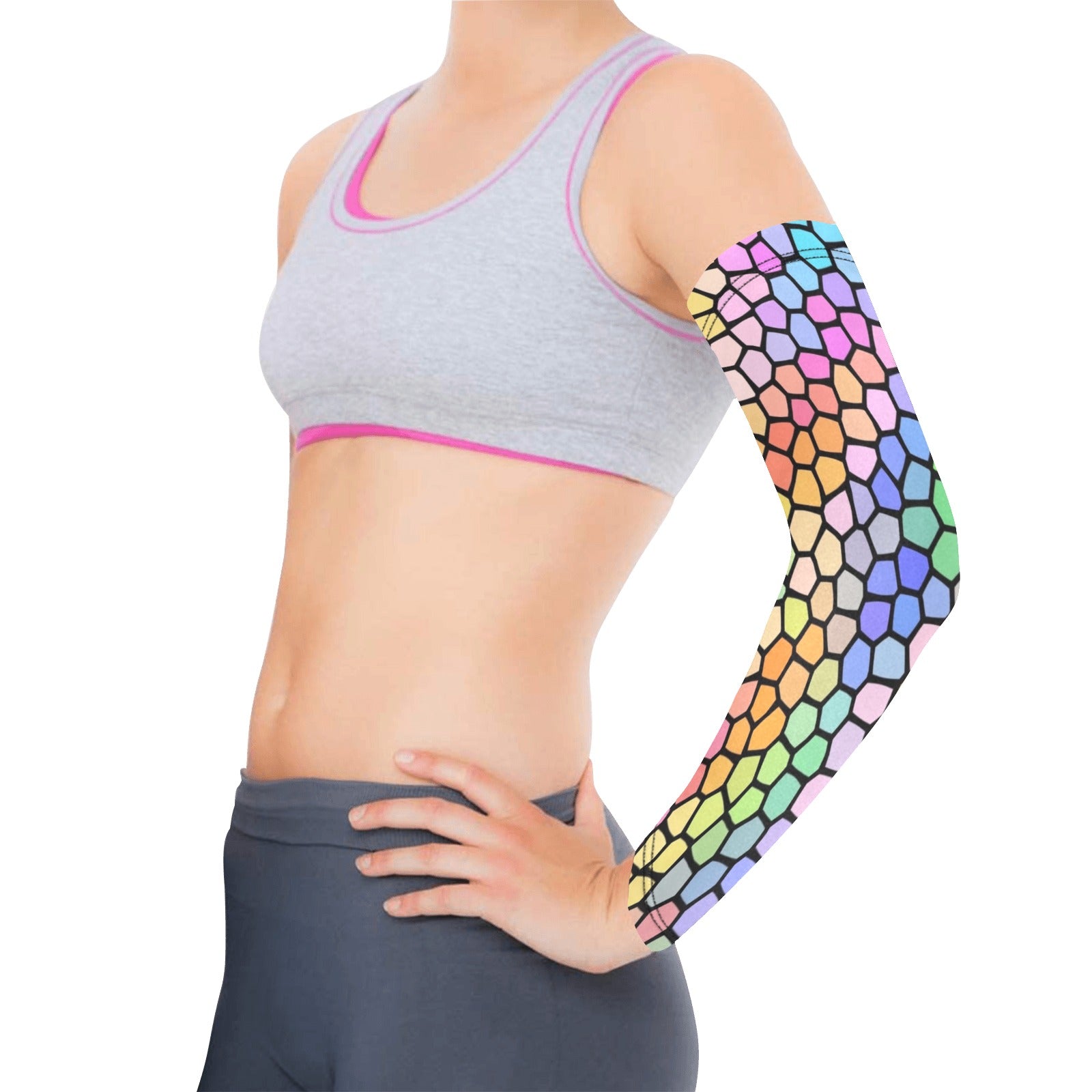 Windswept Rainbows Stained Glass Weather Protection Arm Sleeves (FWS)