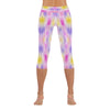 Pink Purple Yellow Capri Leggings up to 5 XL