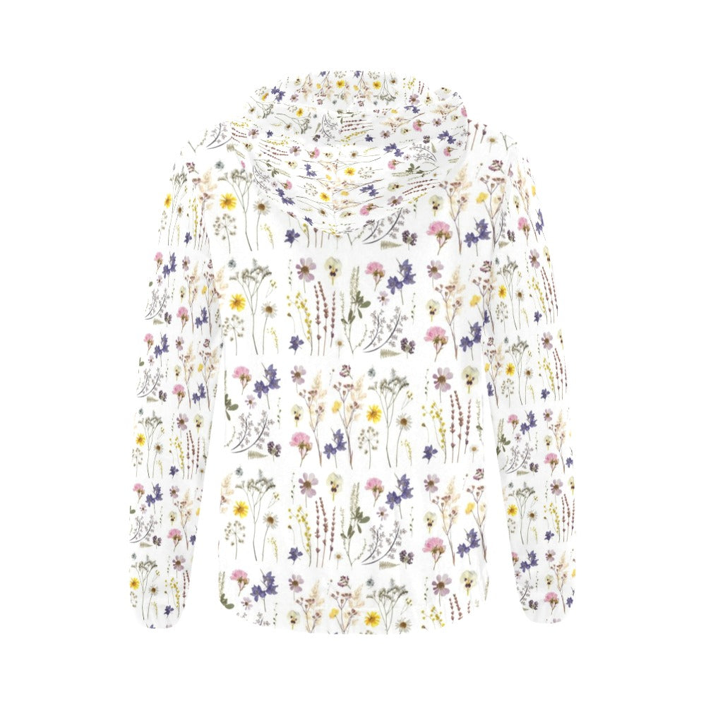 Wildflowers White Full Zip Hoodie up to 2 XL