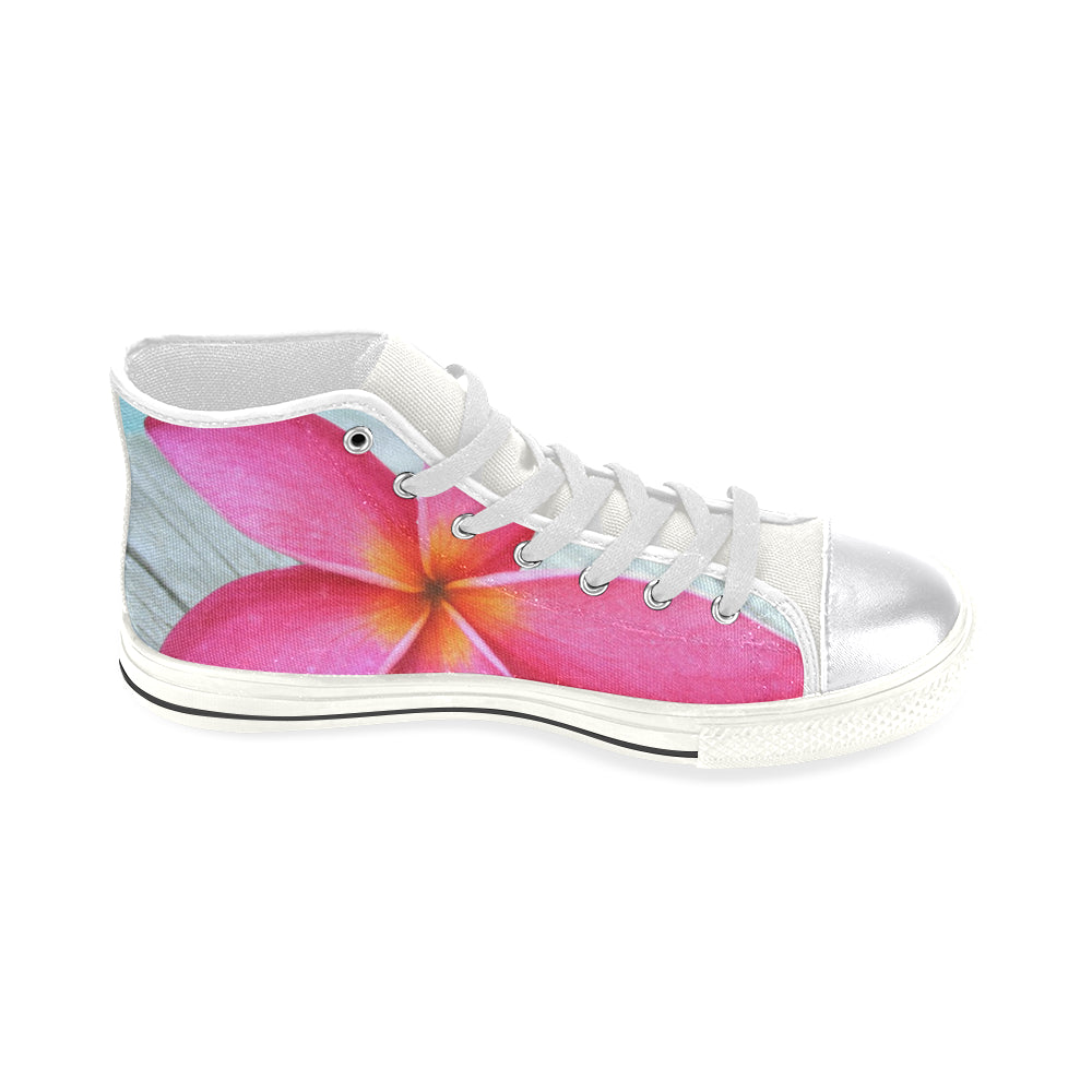 Pink Frangipani High Top Women's Shoes