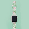 Green & Pink Leaves Apple Smartwatch Band TPU Rubber