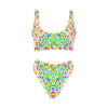 Colour Bubbles Sport Top & High-Waisted Bikini Swimsuit up to 5 XL (FWS)