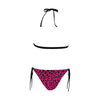 Hot Pink Leopard Halter Neck Bikini with Front Buckle up to 5 XL (FWS)