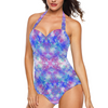 Blue Pink Aqua Halter Neck Swimsuit (FWS)