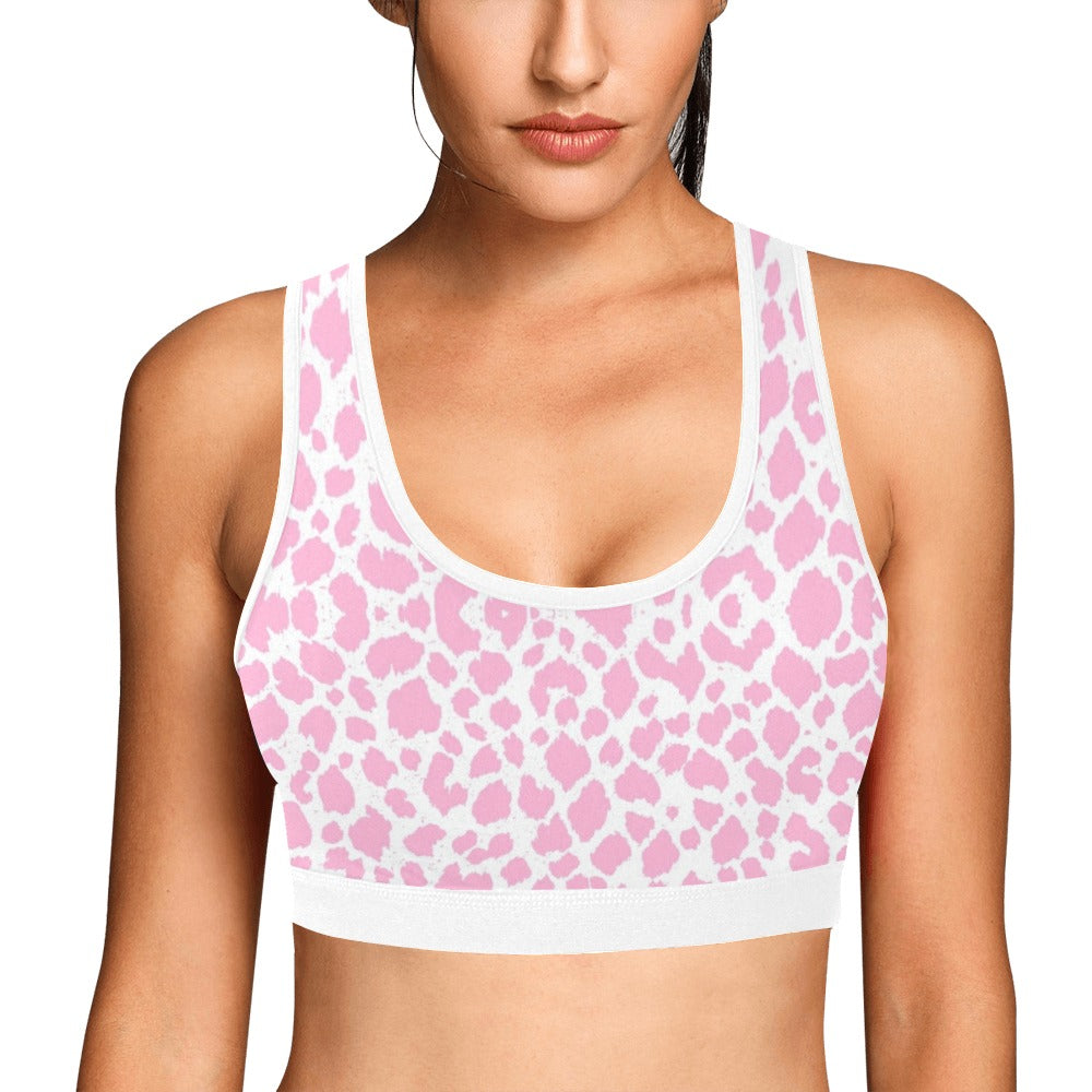 Baby Pink Leopard Sports Top up to 3 XL