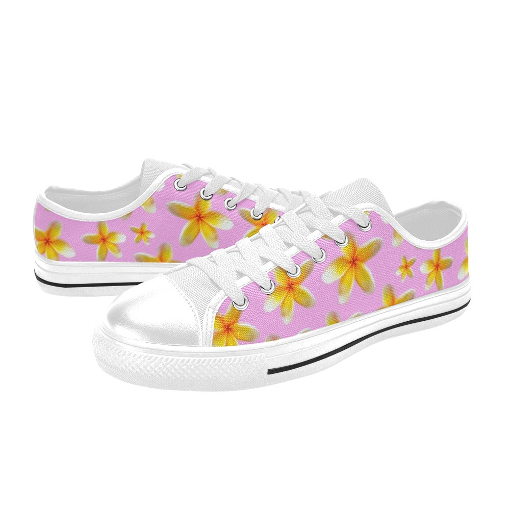 Yellow Frangipanis Pink Low Rise Shoes up to size 12