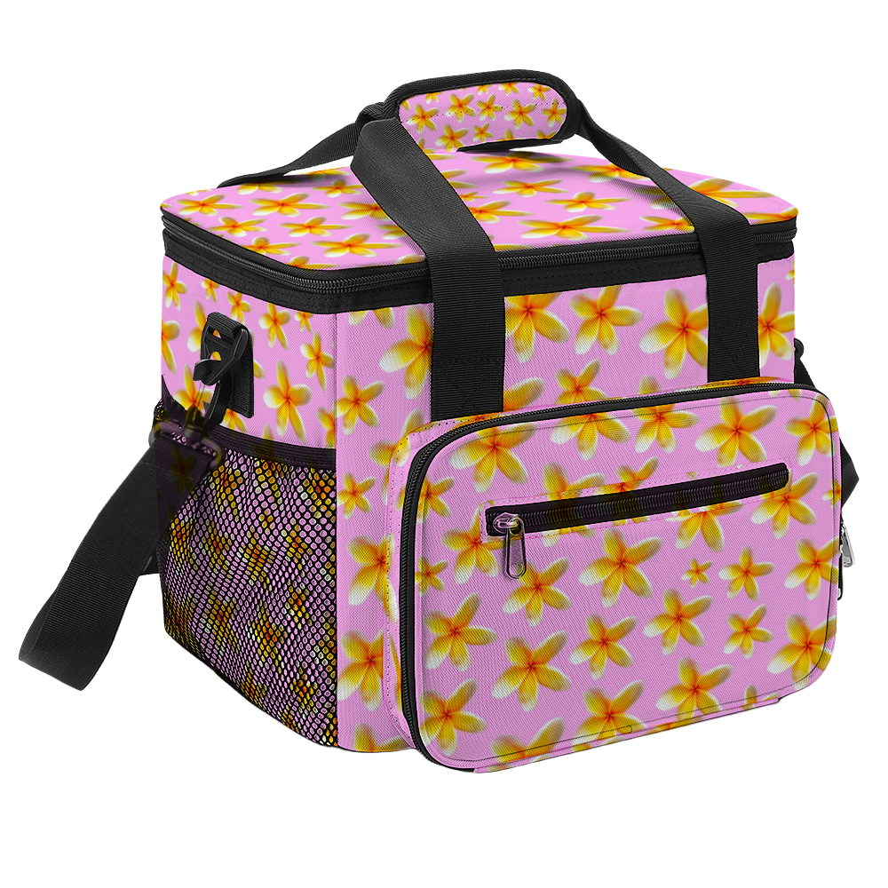 Yellow Frangipanis Pink Multi Function Large Waterproof Bag