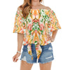 Bush Art Off Shoulder Knot Front Top up to 2 XL (FWS)