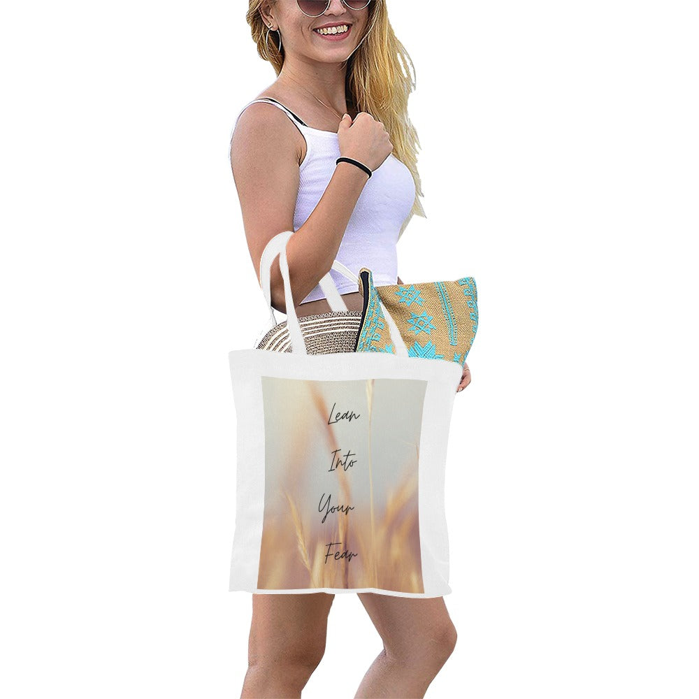 Lean Into Your Fear Cotton Canvas Tote Bag (Made in Australia)