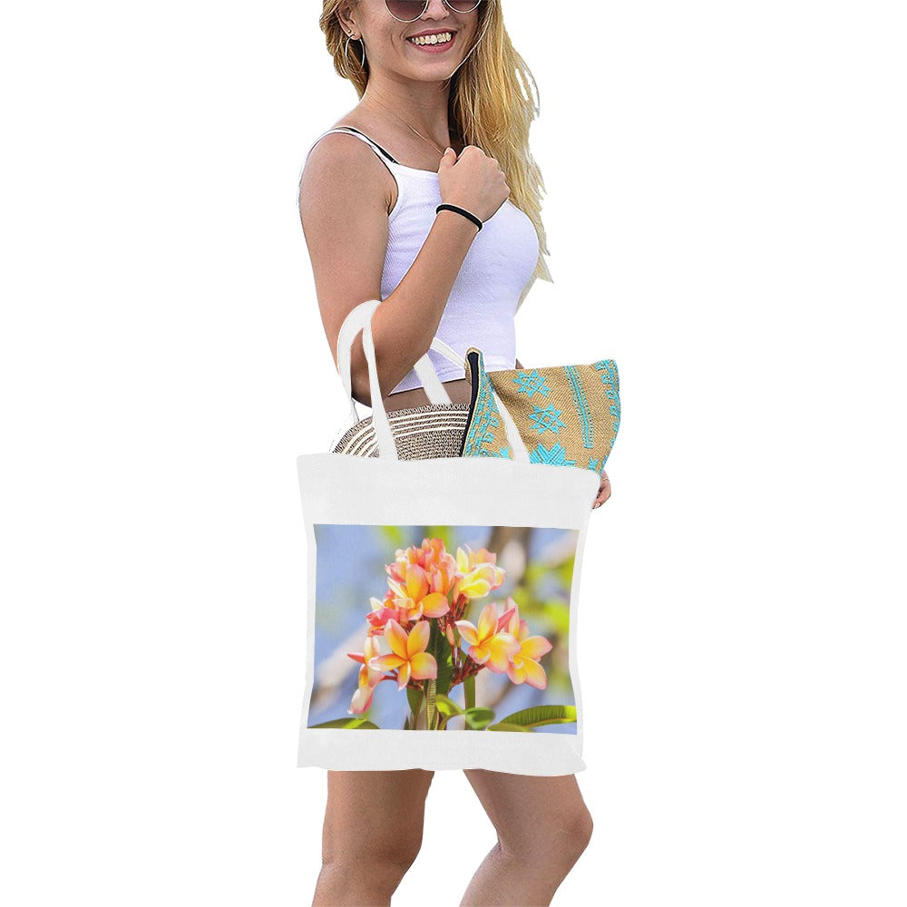 Fresh Frangipanis Large Cotton Canvas Tote Bag (Made in Australia)