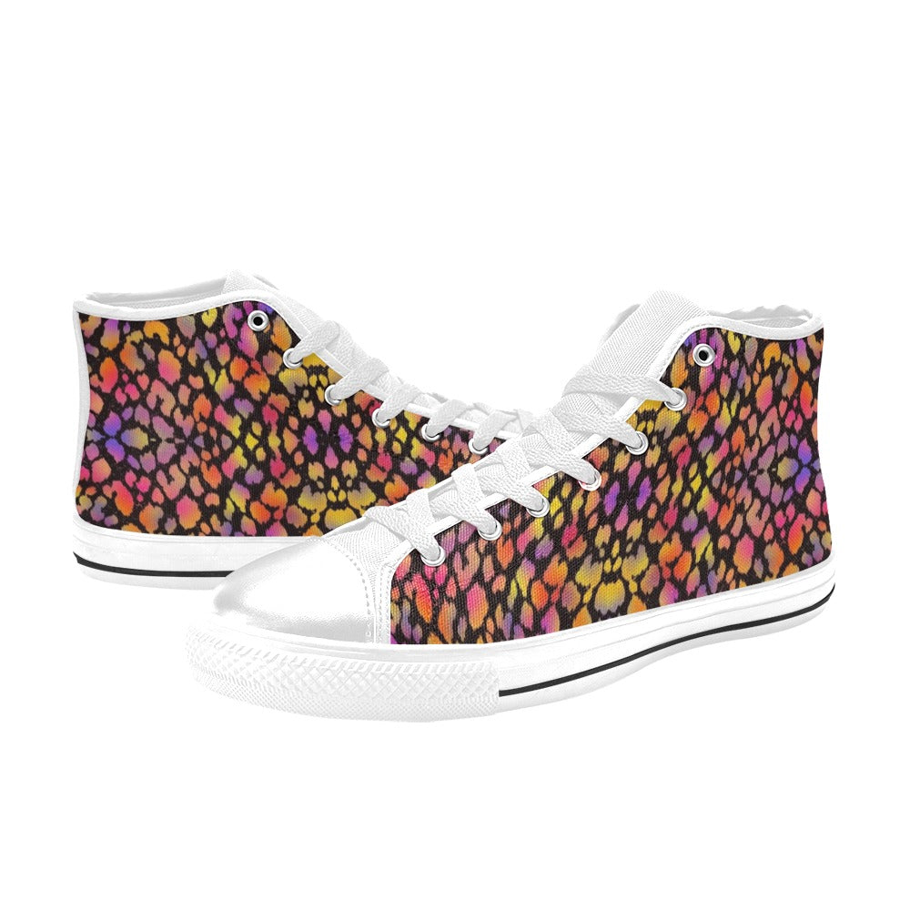 Black Pinky Leopard High Top Women's Shoes