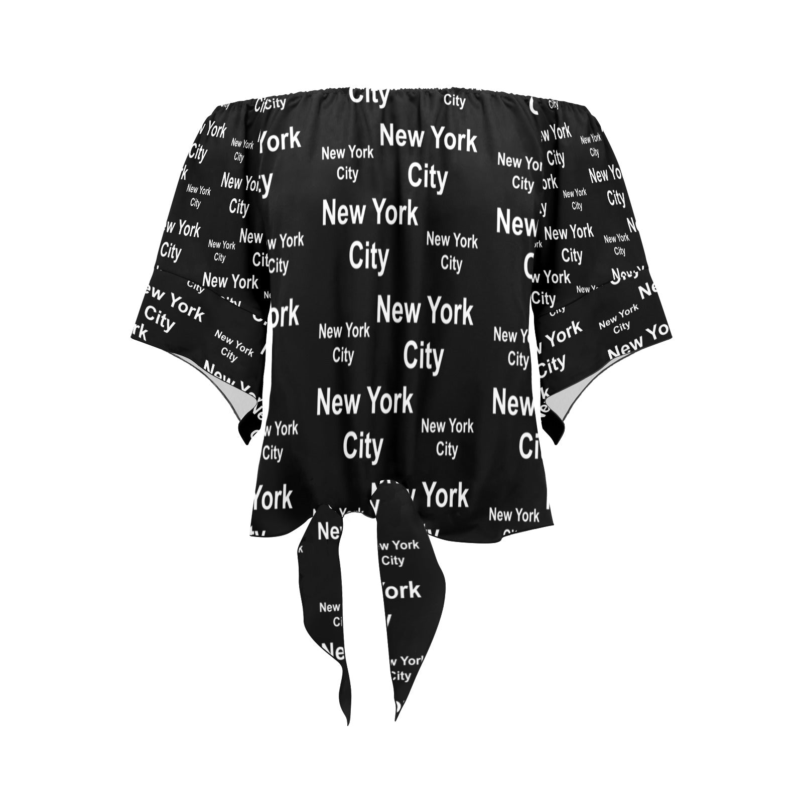 New York City Black Off Shoulder Knot Front Top up to 2 XL (FWS)