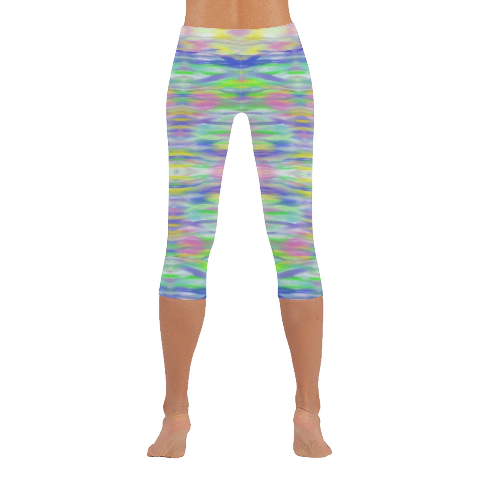 Rainbow Ocean Capri Leggings up to 5 XL