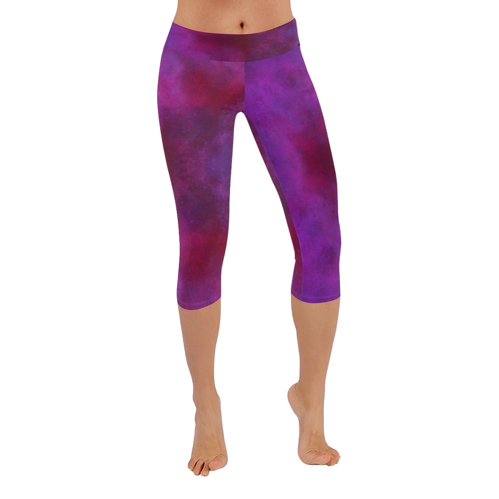 Pink Night Sky Capri Leggings up to 5 XL