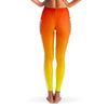 Ombre Orange Yellow Mesh Panel Side Pockets Leggings (FWS)