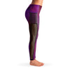 Pink Night Sky Mesh Panel Side Pockets Leggings (FWS)