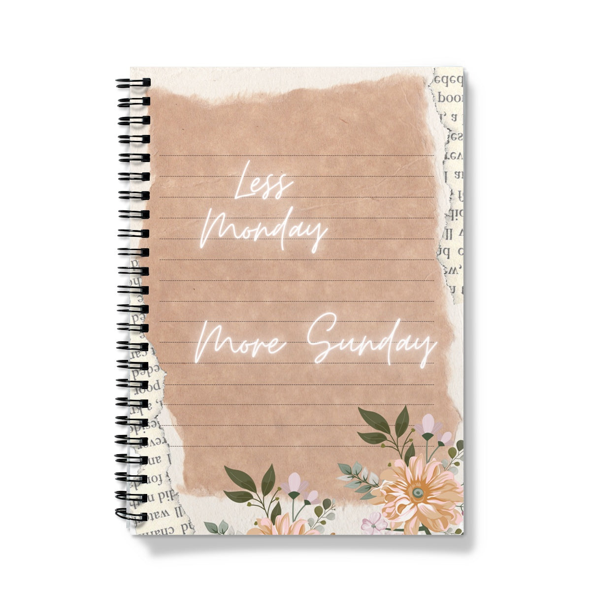 Less Monday More Sunday A5 Spiral Bound Notebook (FWS)