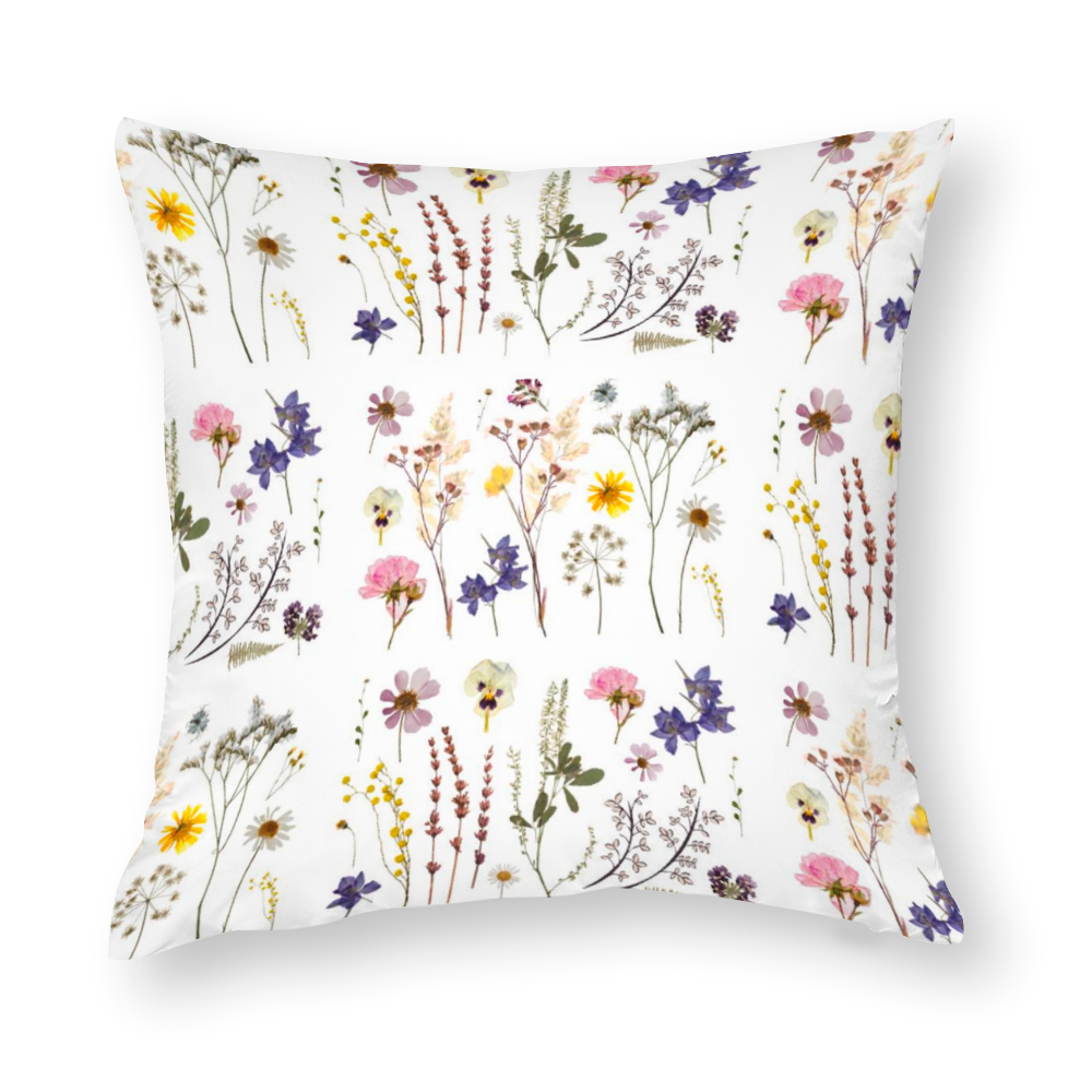 Wildflowers White Multisize Zip Cushion Cover (FWS)