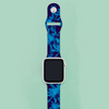 Blue on Blue Leaves Apple iWatch Replacement Strap TPU Rubber (FWS)