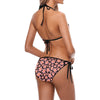 Graphic Pink Frangipanis Dark Brown String Bikini up to 5 XL (FWS)