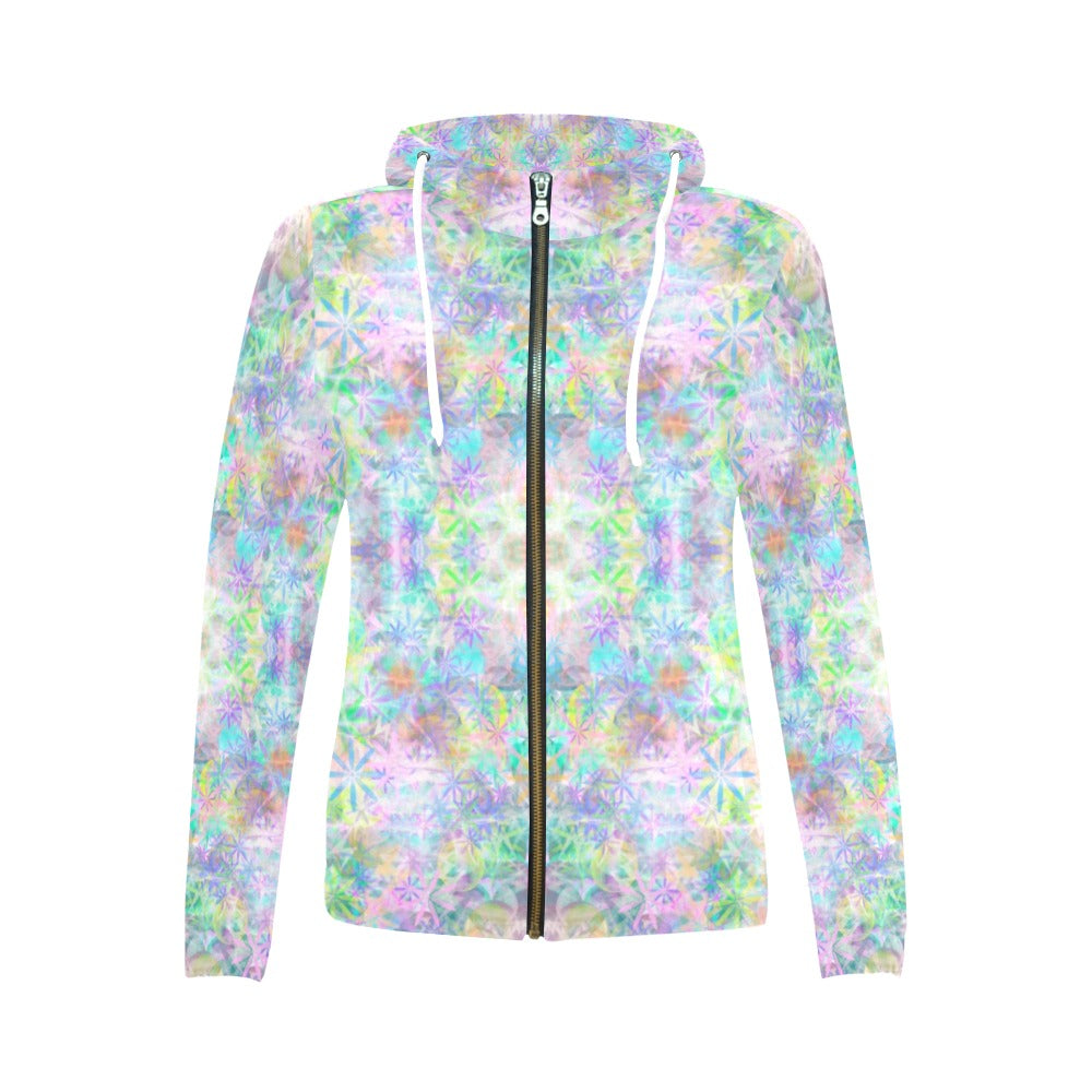 Pastel Jungle Full Zip Hoodie up to 2 XL