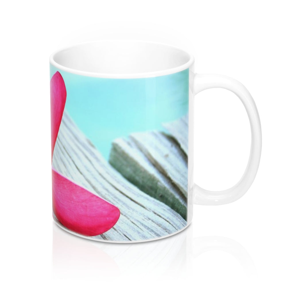 Pink Frangipani Mug 11oz (Microwave & Dishwasher Safe)