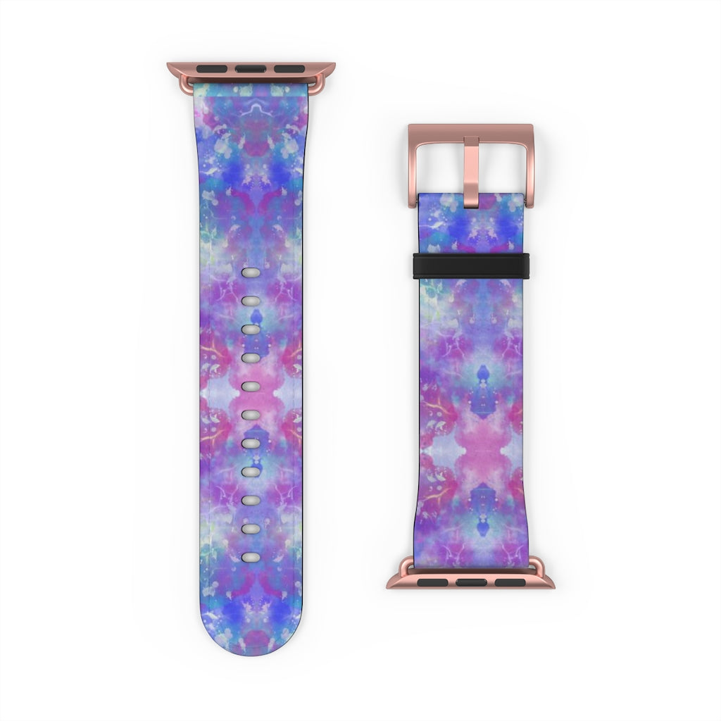 Blue Pink Aqua Apple iWatch Strap Vegan Leather