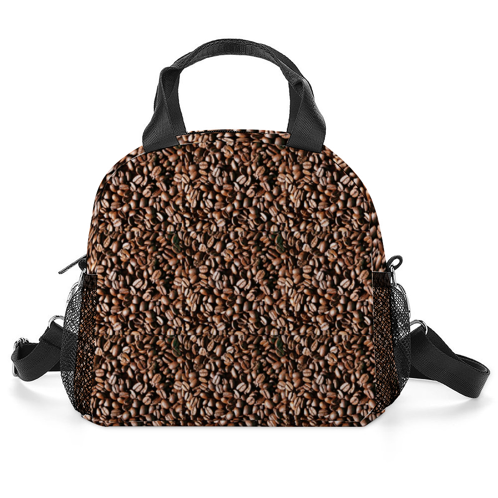 Coffee Beans Insulated Lunch Bag with Handles & Shoulder Strap