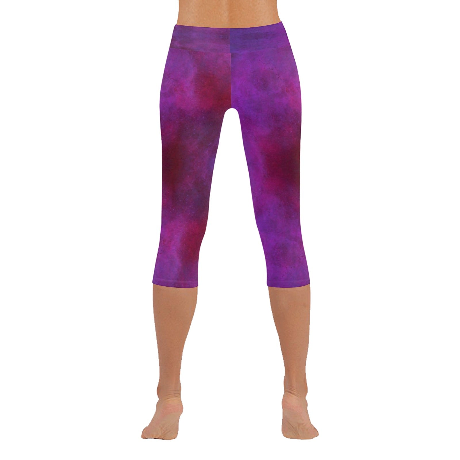 Pink Night Sky Capri Leggings up to 5 XL