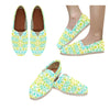 Yellow Aqua Spots Women's Canvas Slip On Shoes