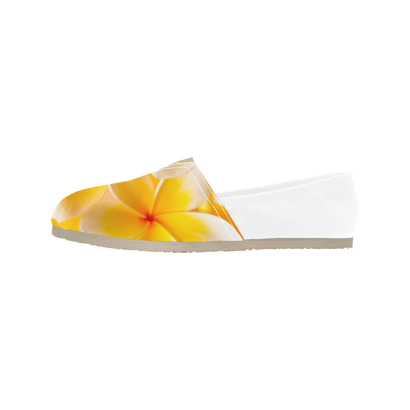 Yellow Frangipanis Women's Canvas Slip on Shoes