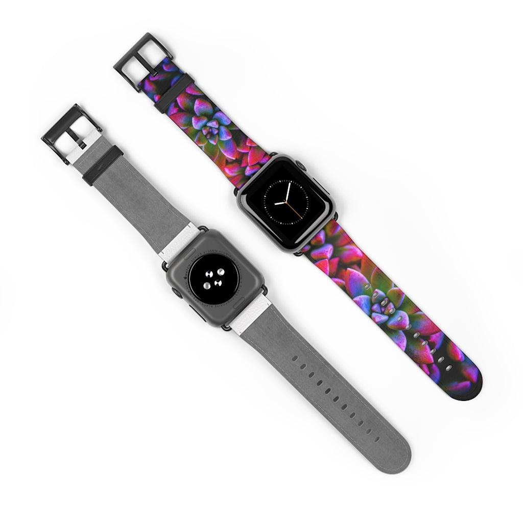 Art Succulents Apple iWatch Strap Vegan Leather