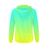 Ombre Aqua Yellow Full Zip Hoodie up to 2 XL