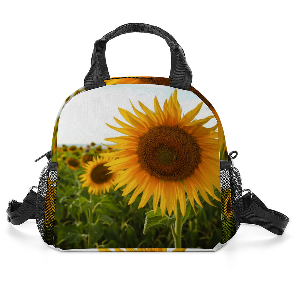 Sunflowers Insulated Lunch Bag with Handles & Shoulder Strap