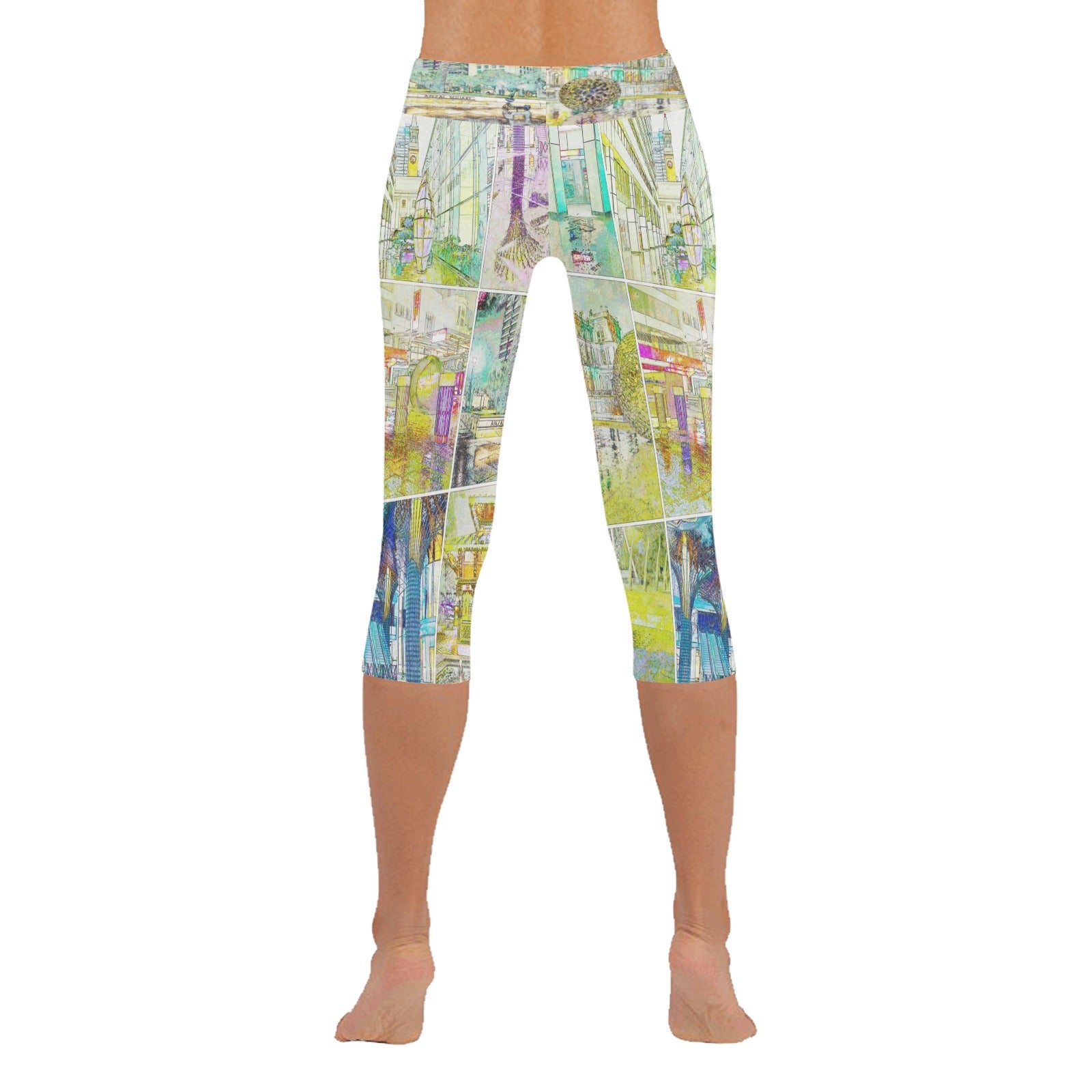 City Watercolour Capri Leggings up to 5 XL