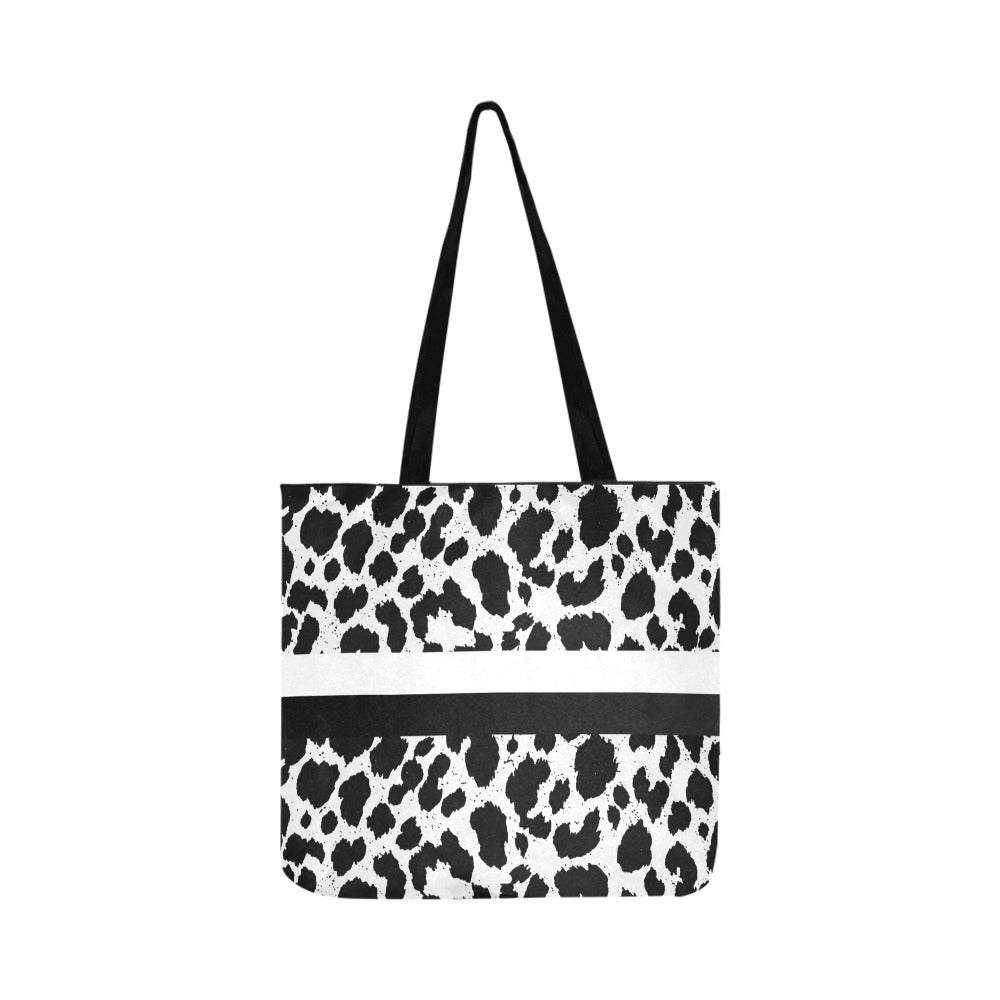 Black & White Leopard Stripes Tote Bag (Worldwide Shipping)