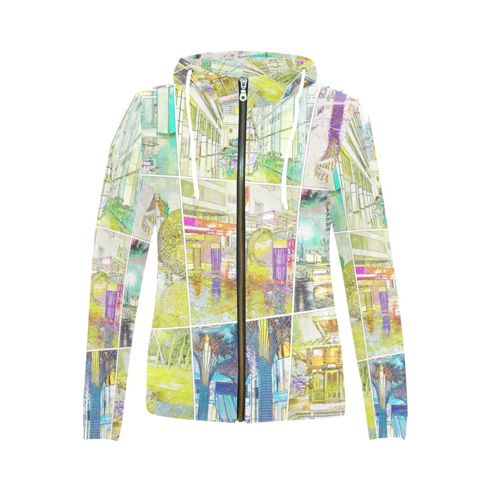 City Watercolour Full Zip Hoodie up to 2 XL