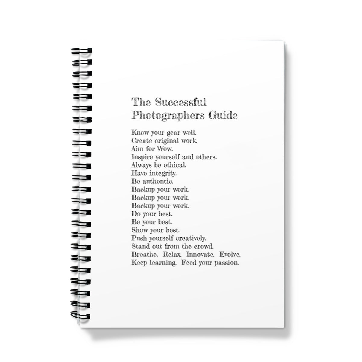 Photographers Guide A5 Spiral Bound Notebook (FWS)