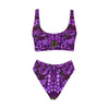 Purple Stained Glass Sport Top & High-Waisted Bikini up to 5 XL (FWS)