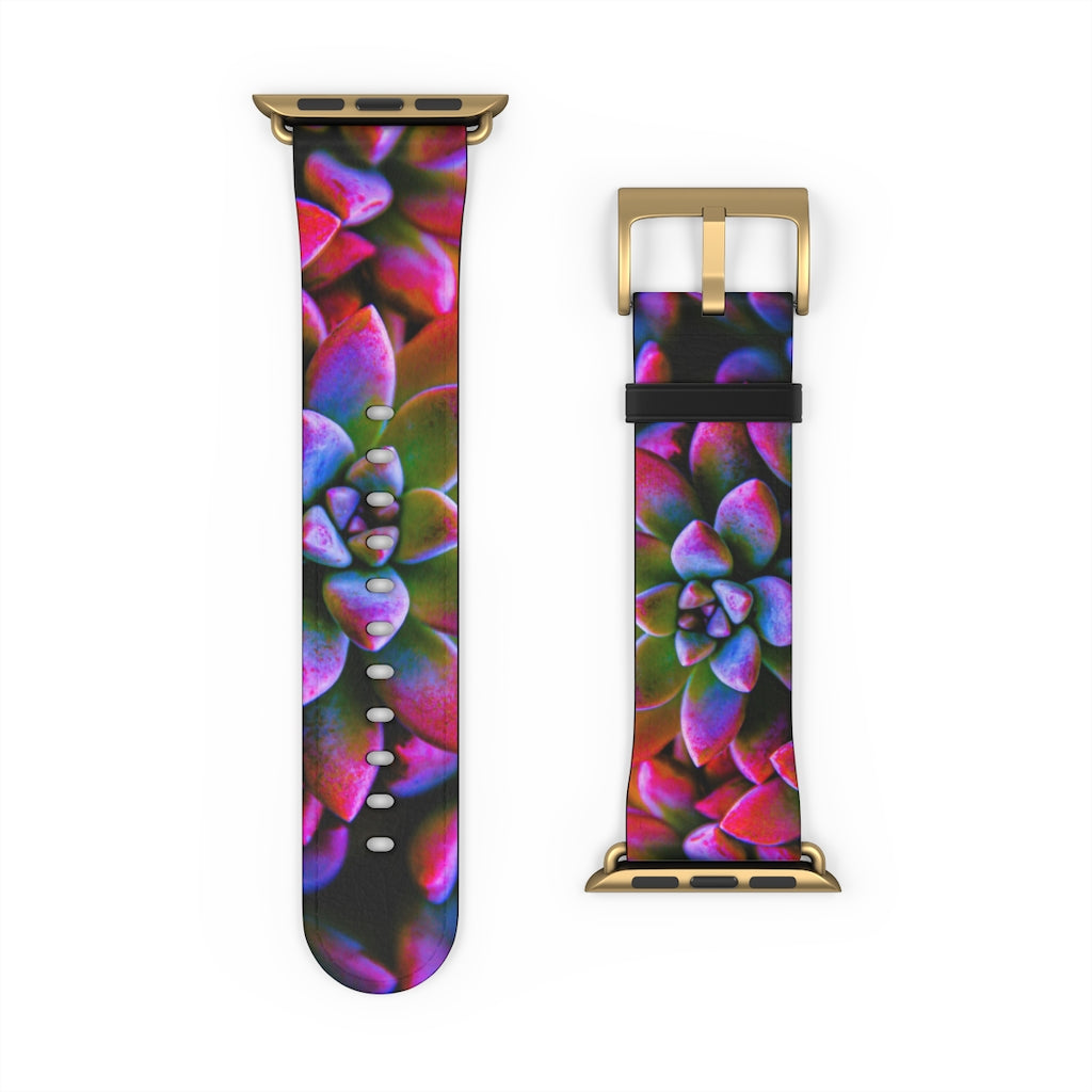 Art Succulents Apple iWatch Strap Vegan Leather