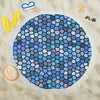 Black and Blue Stained Glass Circular Beach Shawl / Blanket (FWS)