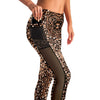 Coffee Beans K Mesh Panel Side Pockets Leggings (FWS)