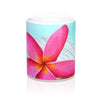 Pink Frangipani Mug 11oz (Microwave & Dishwasher Safe)