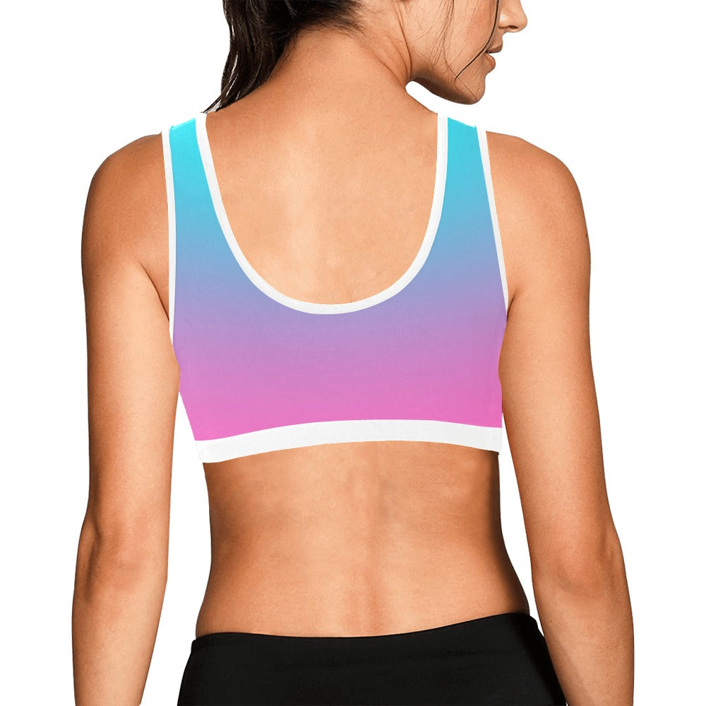 Ombre Aqua Pink Sports Top up to 3 XL