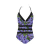 Agapanthus Stained Glass Lace Band Embossing Swimsuit up to 4 XL (FWS)