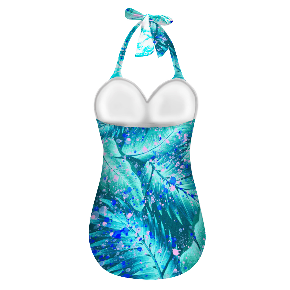 Leaves 2 Halter Neck Swimsuit up to 2 XL (FWS) 3